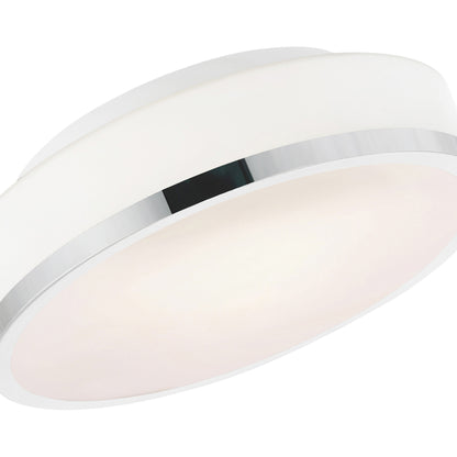 Frosted 2 Light Drum Shade Flush Mount