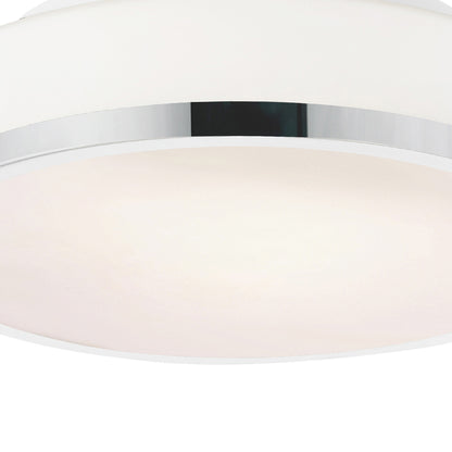 Frosted 2 Light Drum Shade Flush Mount