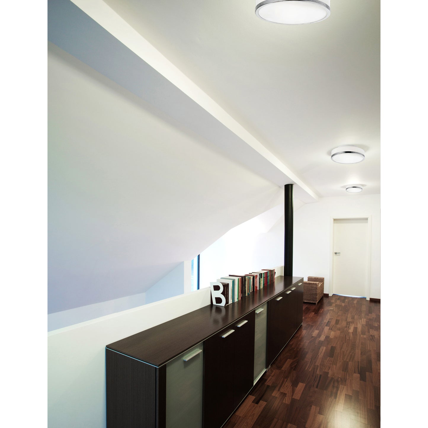 Frosted 2 Light Drum Shade Flush Mount