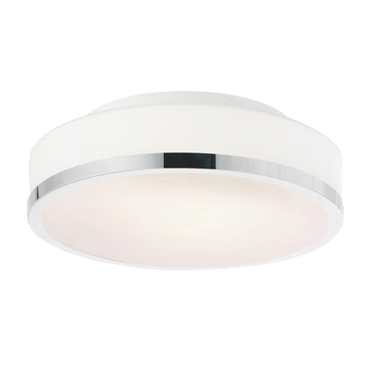 Frosted 2 Light Drum Shade Flush Mount