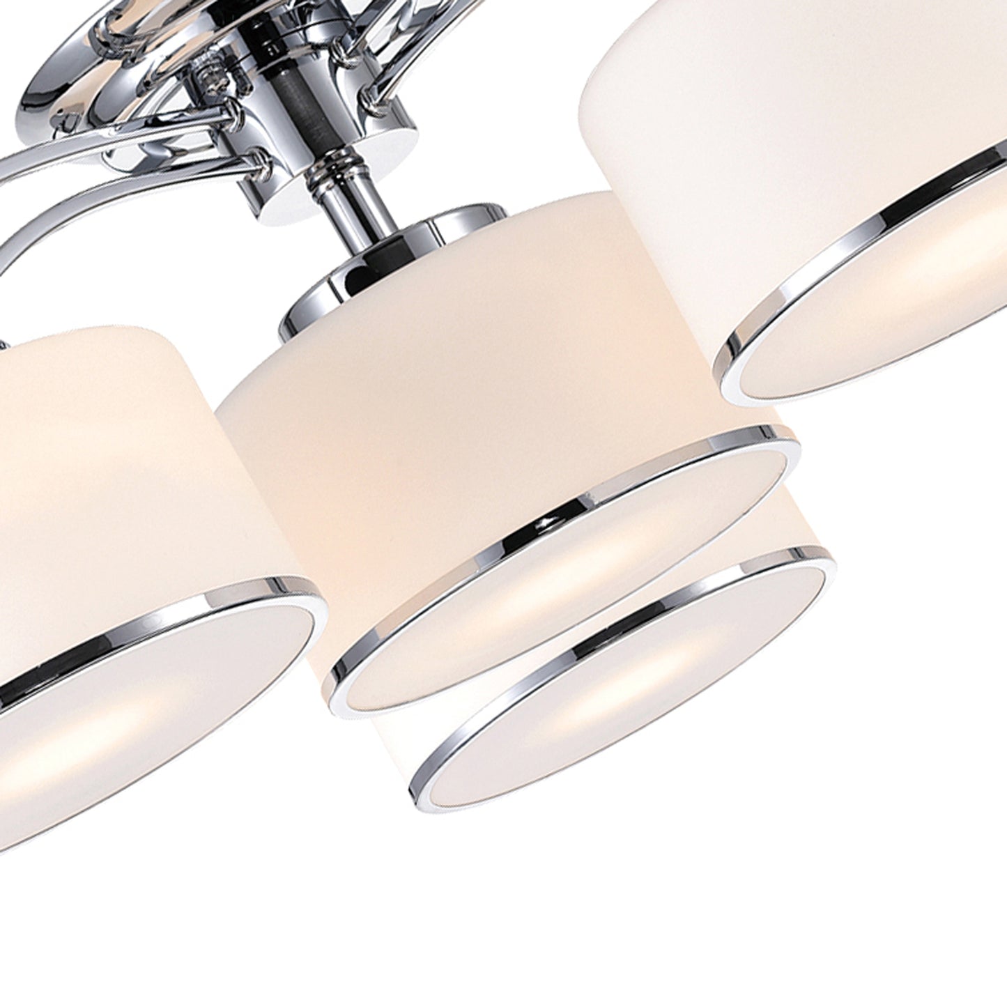 Frosted 4 Light Drum Shade Flush Mount