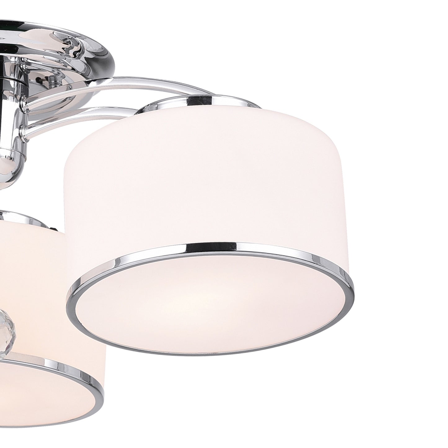 Frosted 4 Light Drum Shade Flush Mount
