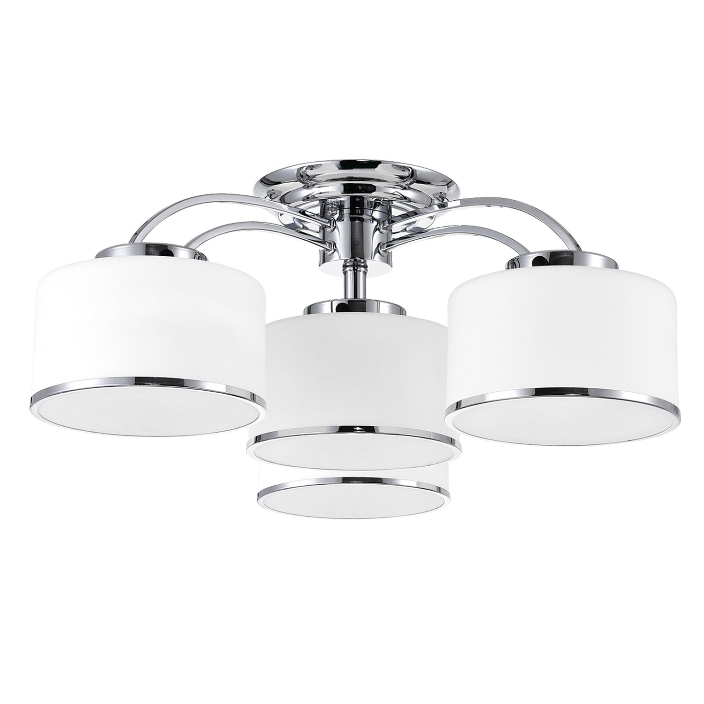 Frosted 4 Light Drum Shade Flush Mount