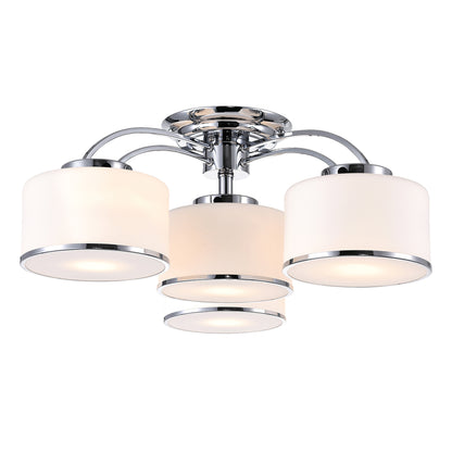 Frosted 4 Light Drum Shade Flush Mount