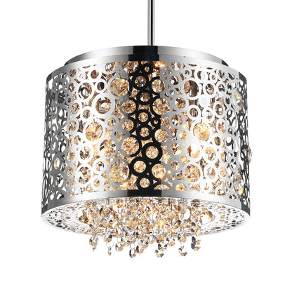 Bubbles 4 Light Drum Shade Mini Pendant