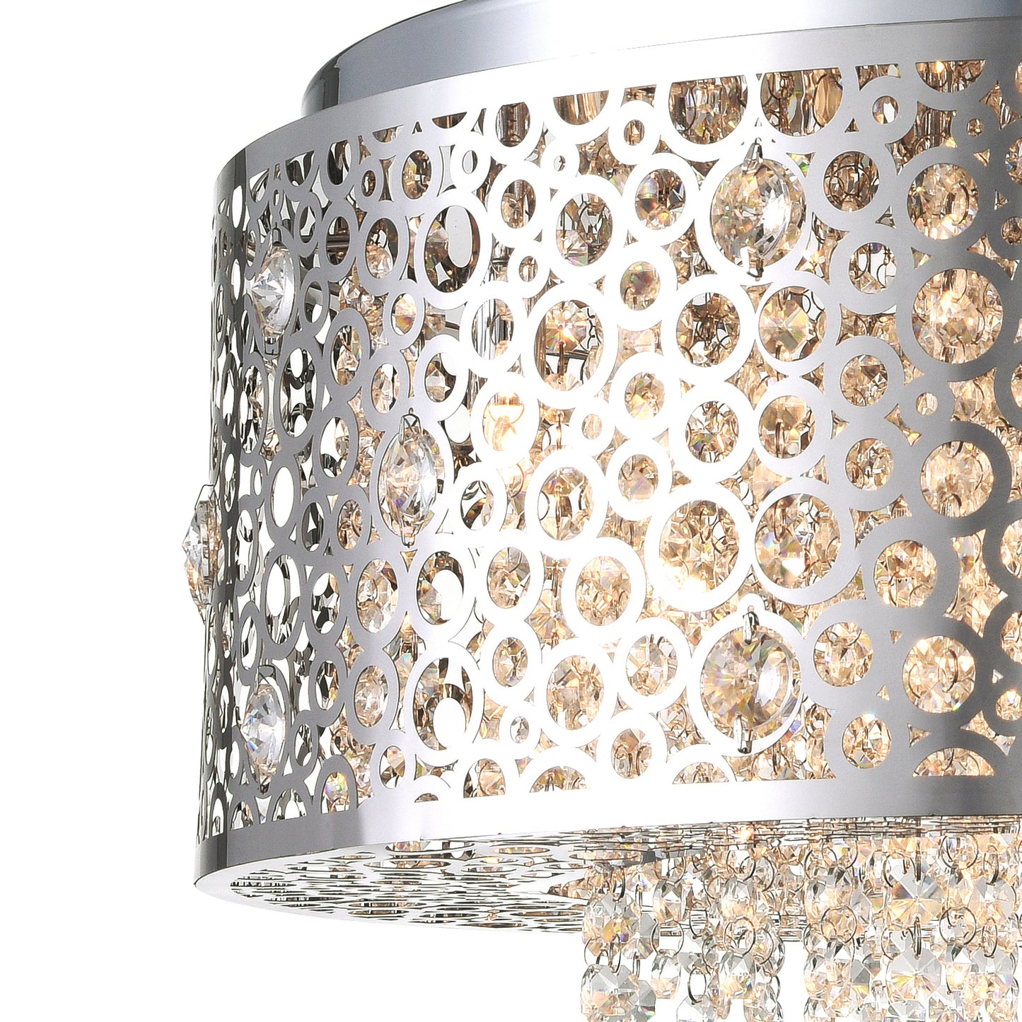 Bubbles 4 Light Drum Shade Mini Pendant