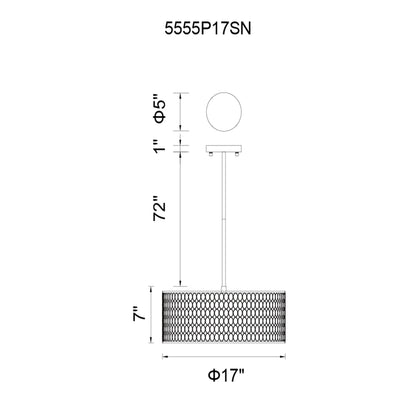 Mikayla 3 Light Drum Shade Chandelier
