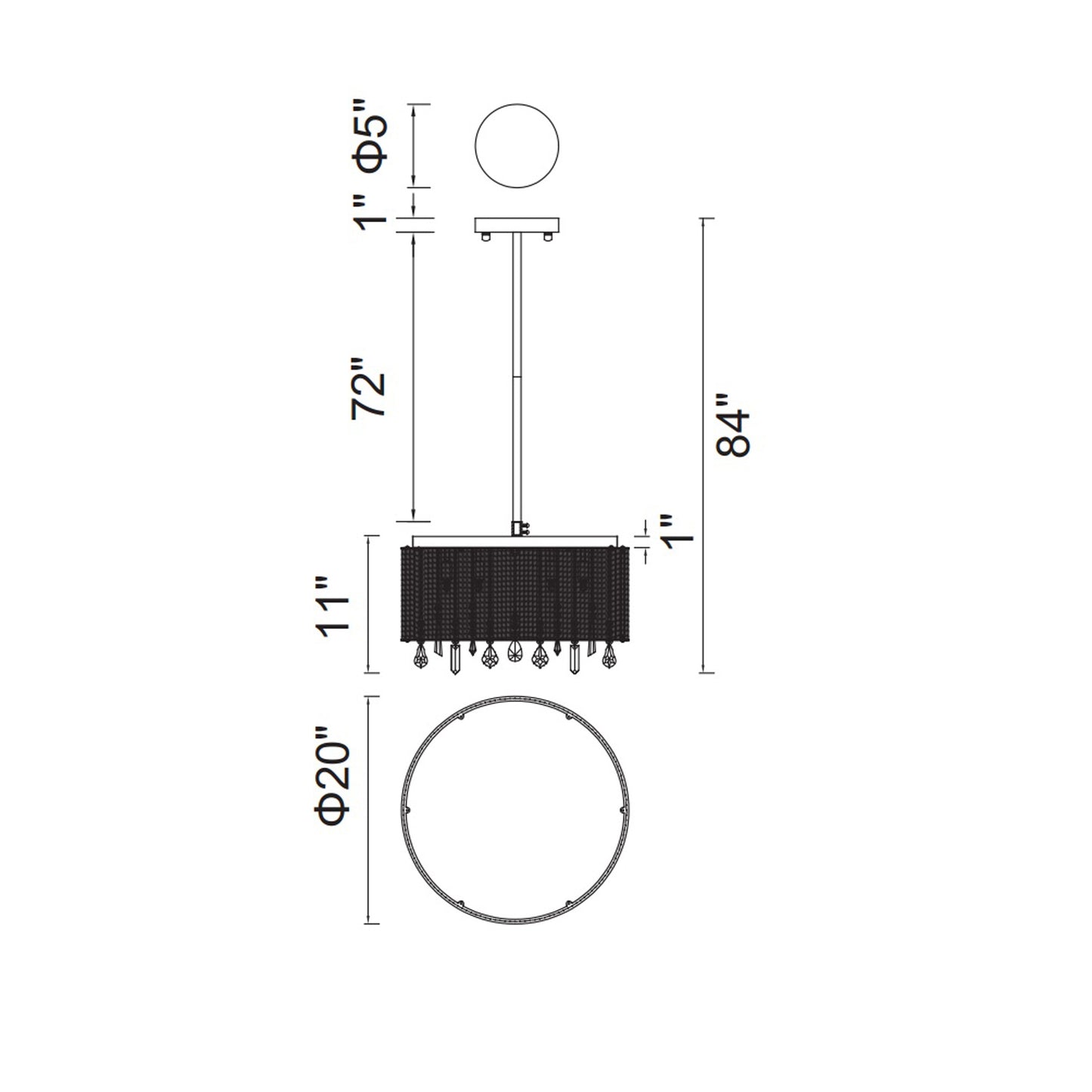 Benson 9 Light Drum Shade Flush Mount