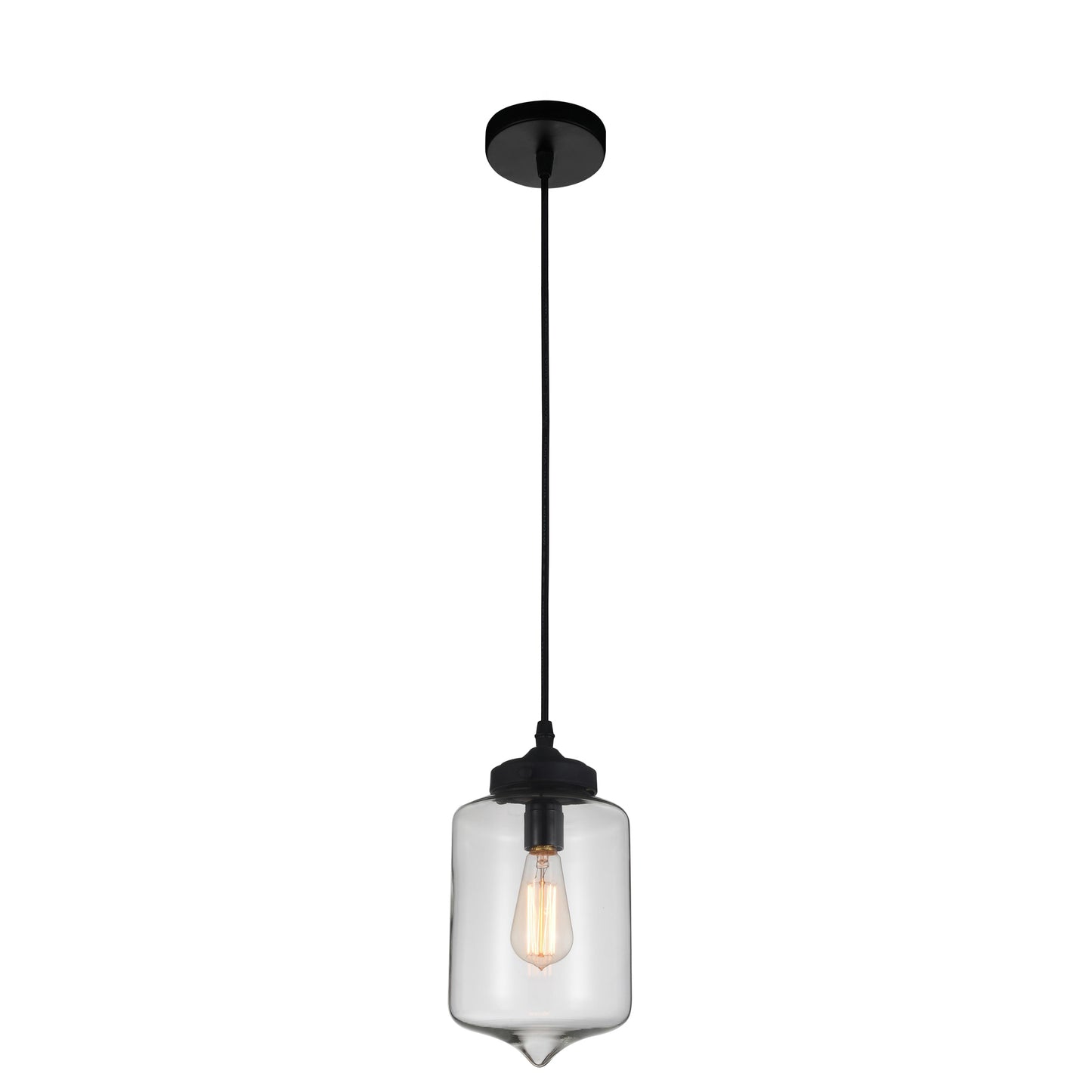 Mini suspension en verre à 1 lumière vers le bas