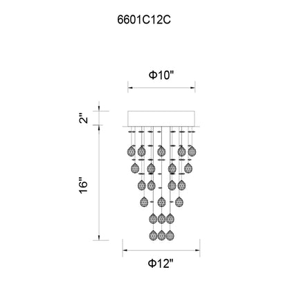 Rain Drop 3 Light Flush Mount