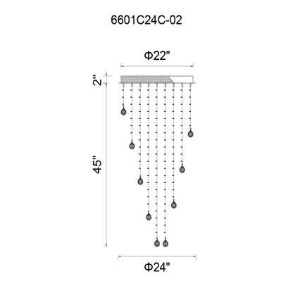 Rain Drop 9 Light Flush Mount