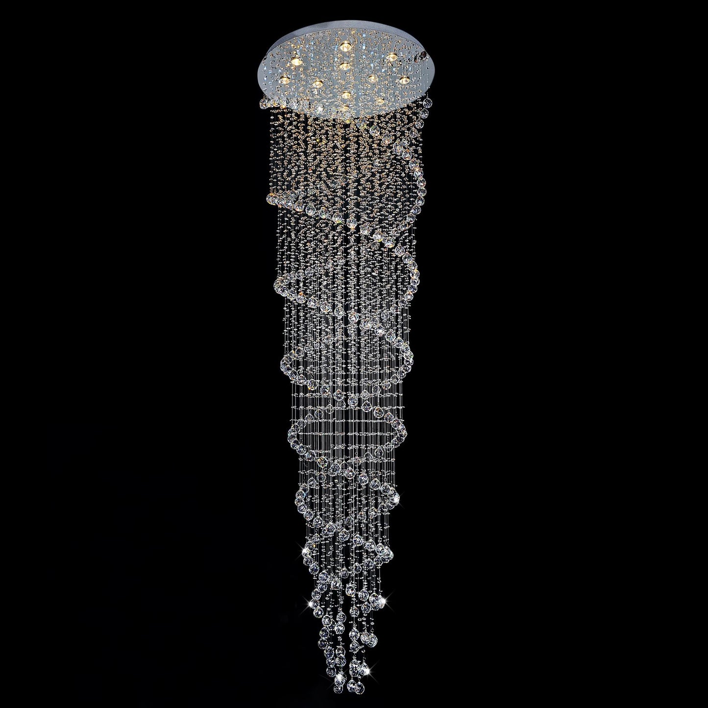 Plafonnier double spirale à 12 lumières