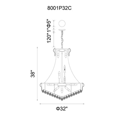 Empire 19 Light Down Chandelier
