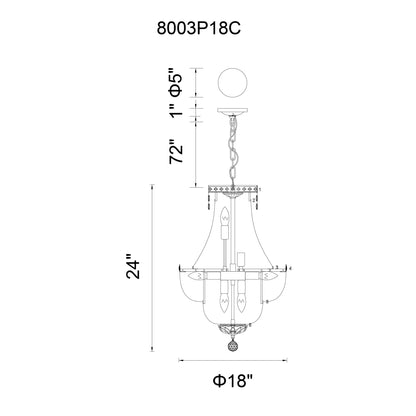 Stefania 8 Light Down Chandelier