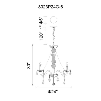 Princeton 6 Light Down Chandelier