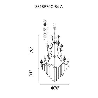 Chandeliers-CWI Lighting-8318P70C-84 (Clear)-A