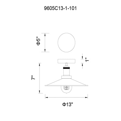 Brave 1 Light Flush Mount