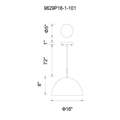 Modest 1 Light Down Pendant