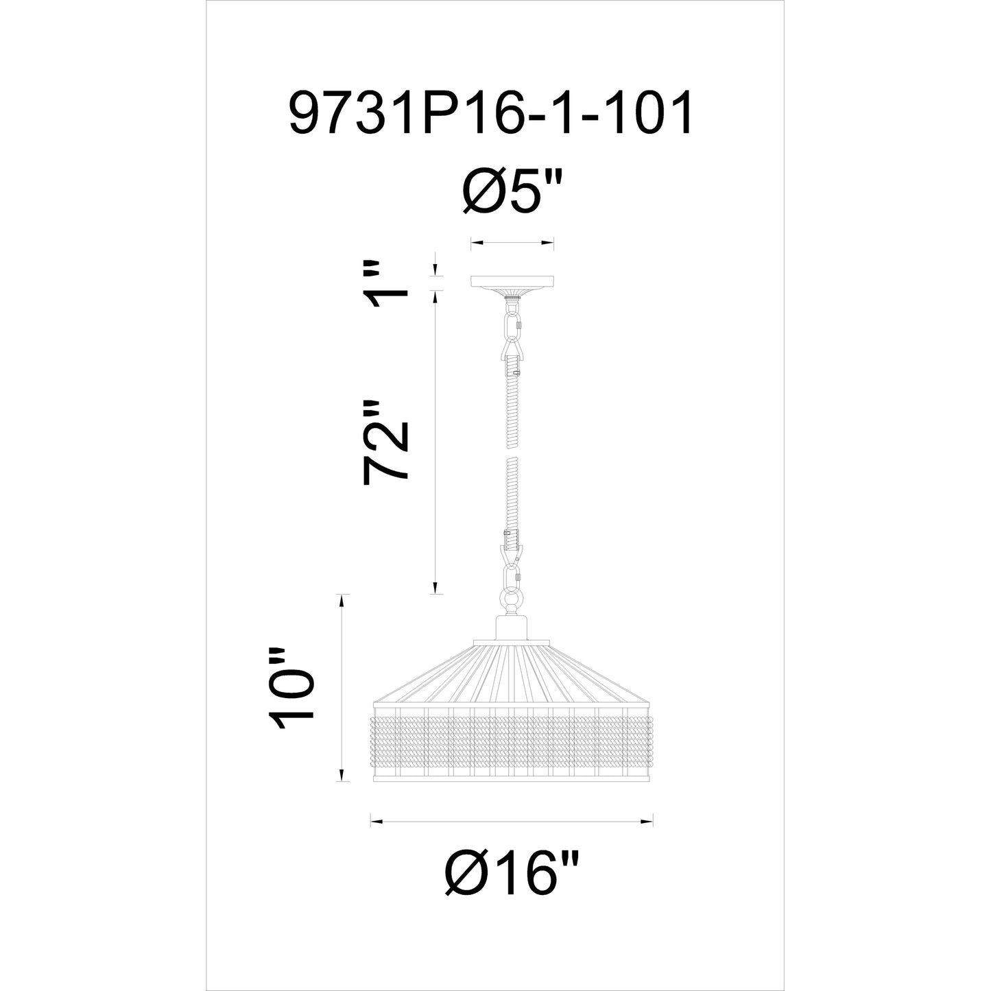 Padma 1 Light Down Pendant
