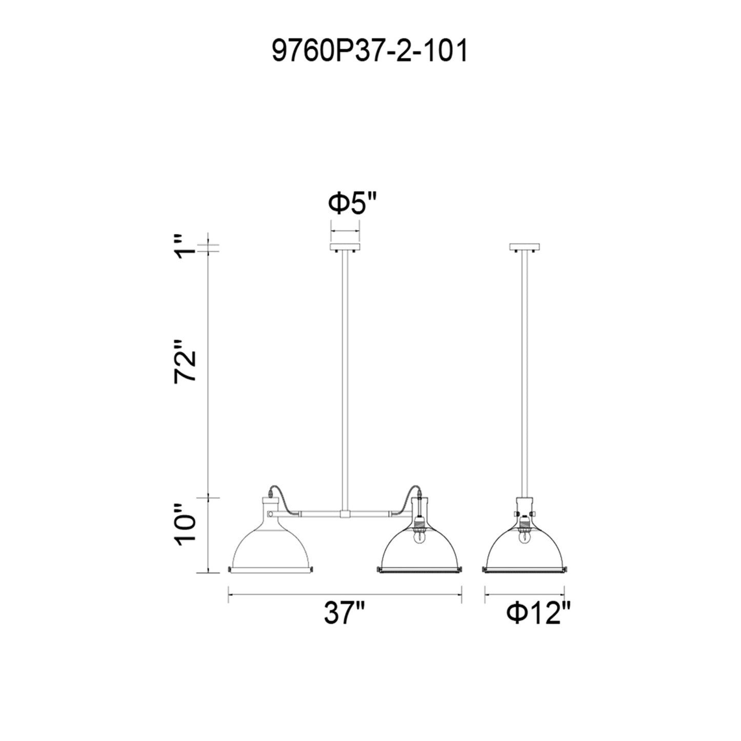 Strum 2 Light Island Chandelier
