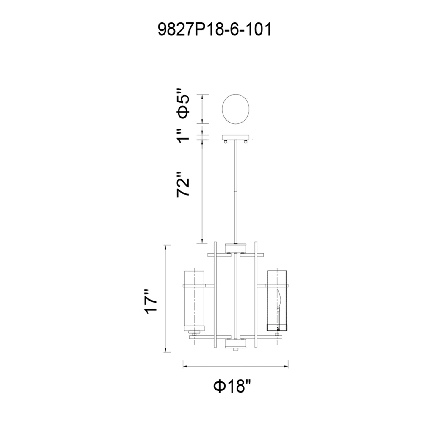 Sierra 6 Light Up Chandelier