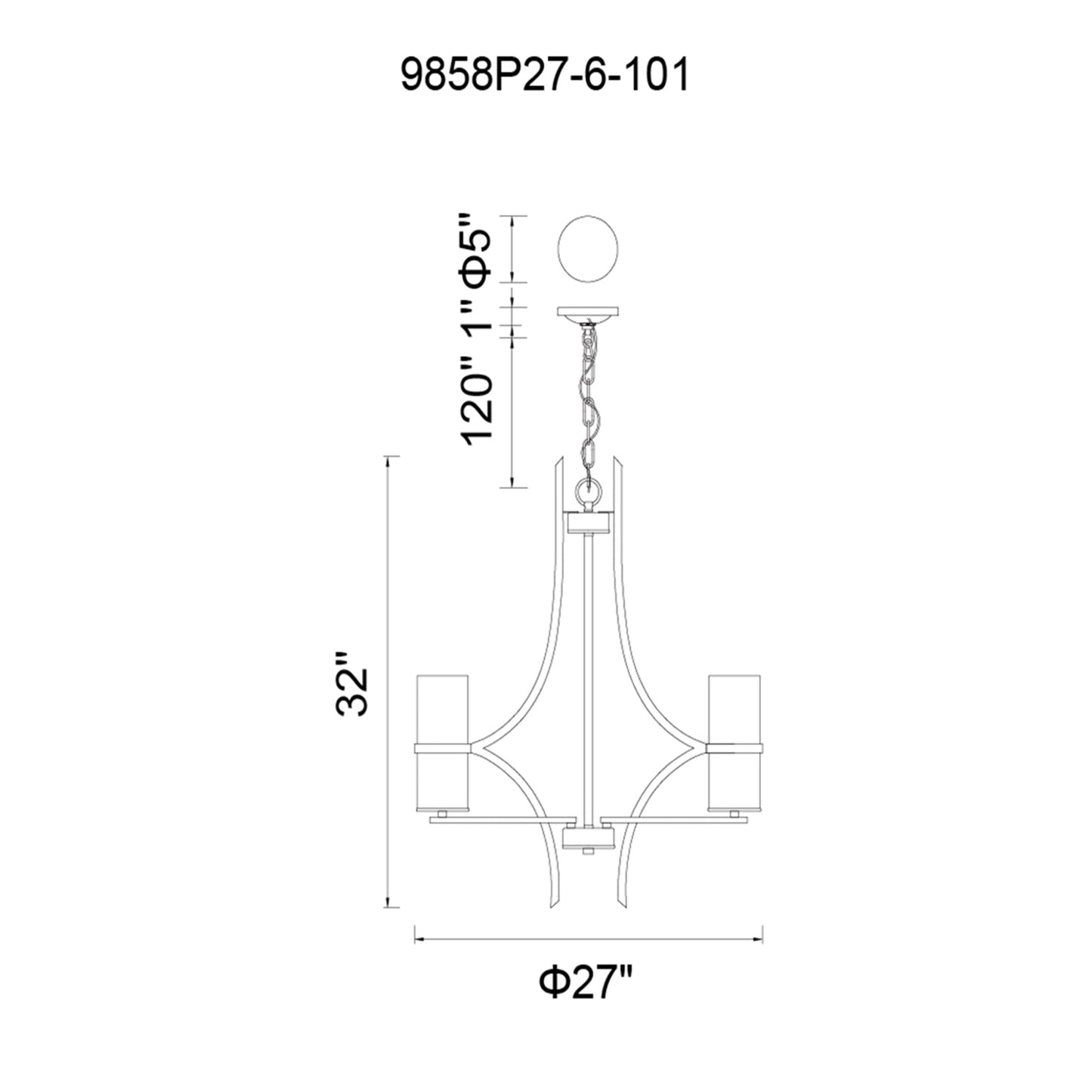 Vanna 6 Light Up Chandelier