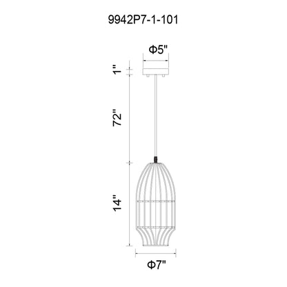 Alethia 1 Light Down Mini Pendant With Black Finish